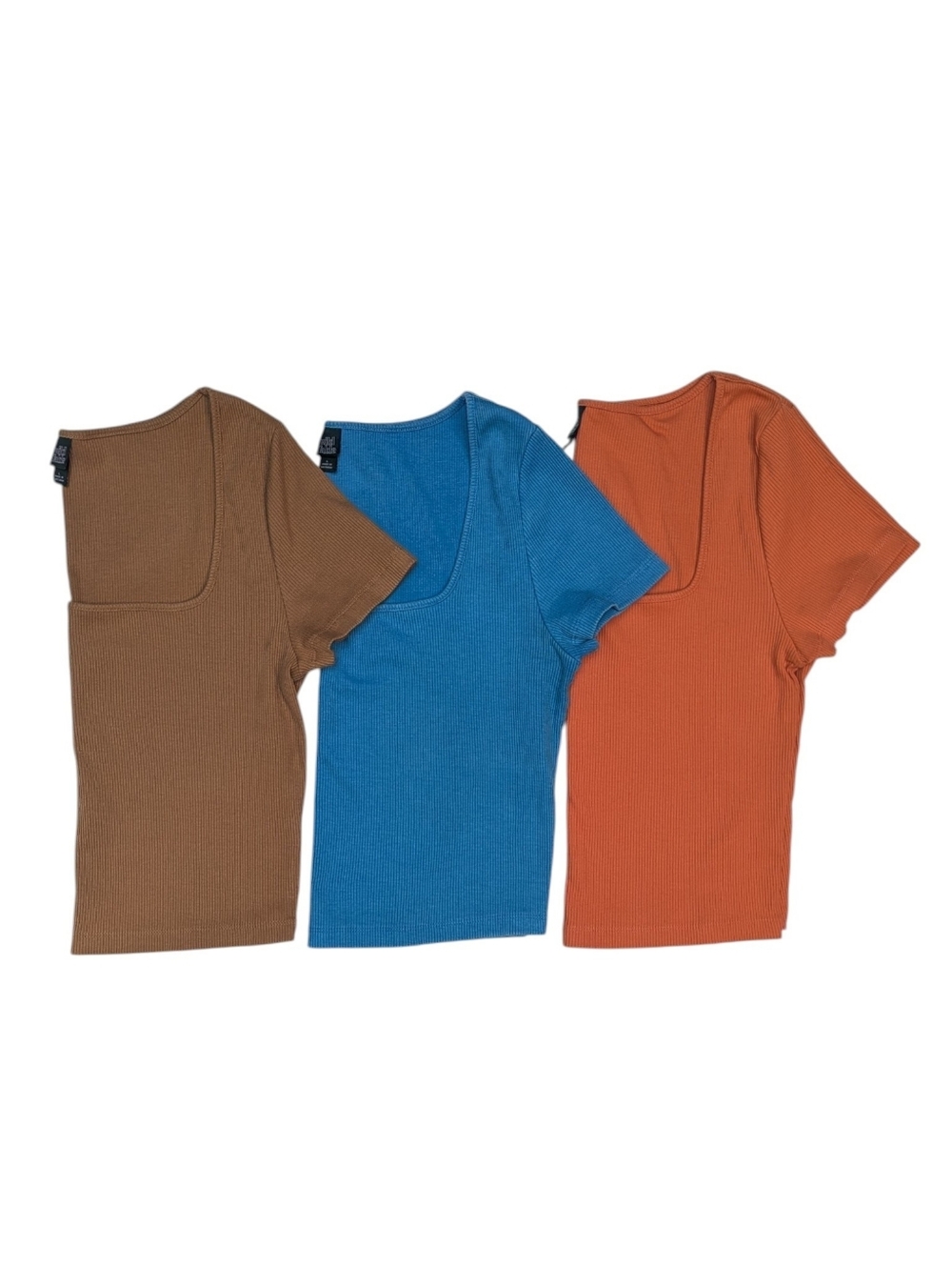 Wild Fable Ribbed Square Neck Crop Top Bundle - Set of 3 | Size L